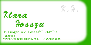 klara hosszu business card